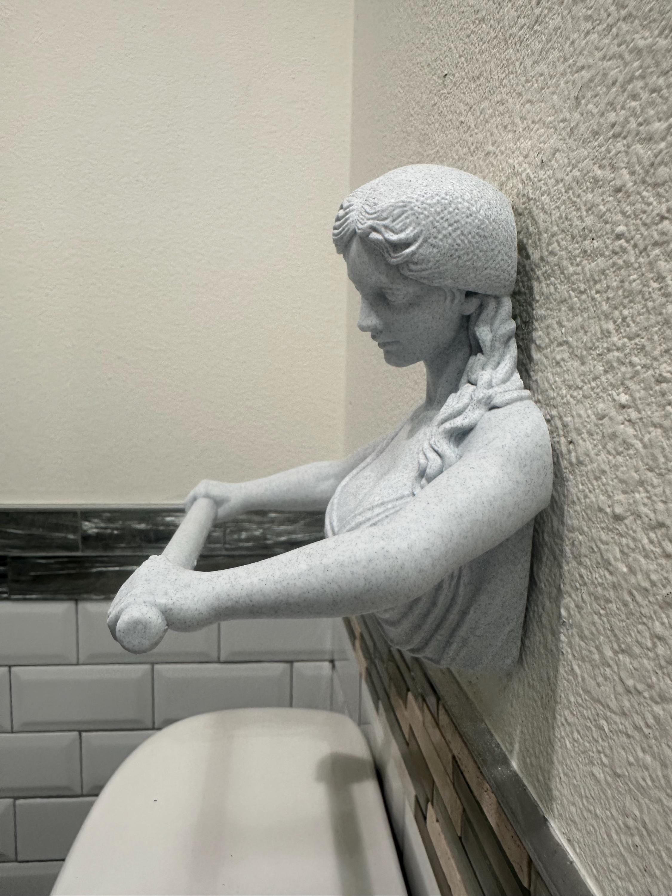 Greek Goddess Hand Towel Holder - Classical Bathroom Wall Decor - Greek Statue Towel Bar - Elegant Bath Art - Ancient Roman Statue 9”