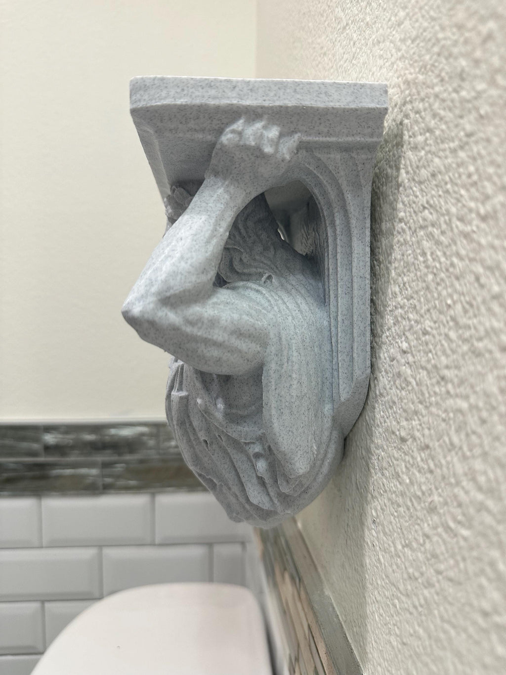 Zeus Wall Shelf - Greek Mythology Decor - God of Thunder Sculpture - Classical Wall Mount Shelf - Small Floating Shelf 8x7x4