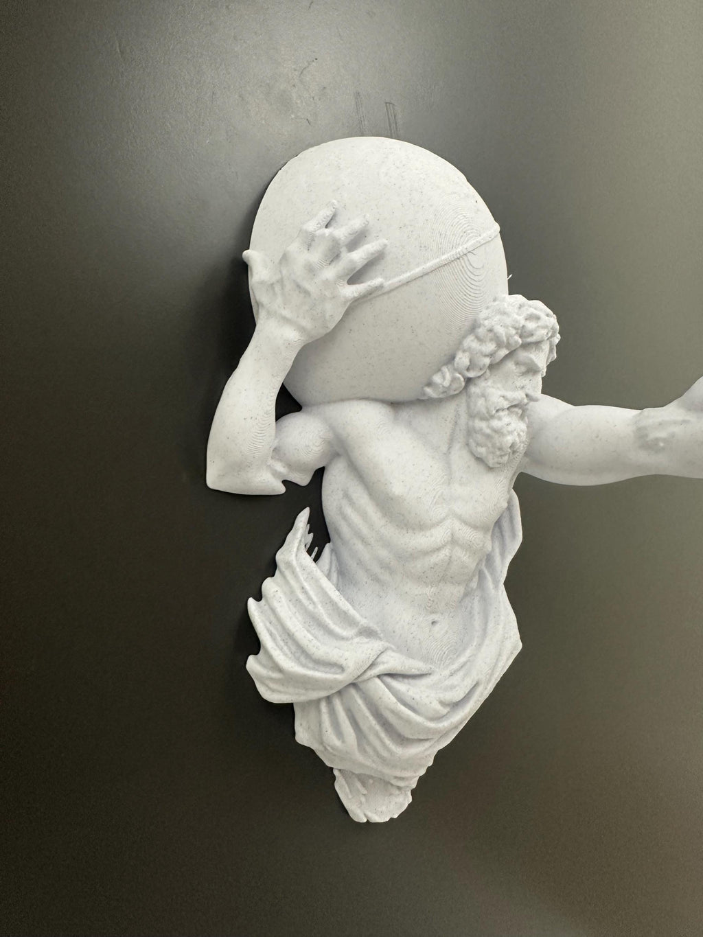 Atlas Hand Towel Holder - Greek Statue Wall Decor - Roman Sculpture Bathroom Mythology Rack - Man Cave Decor