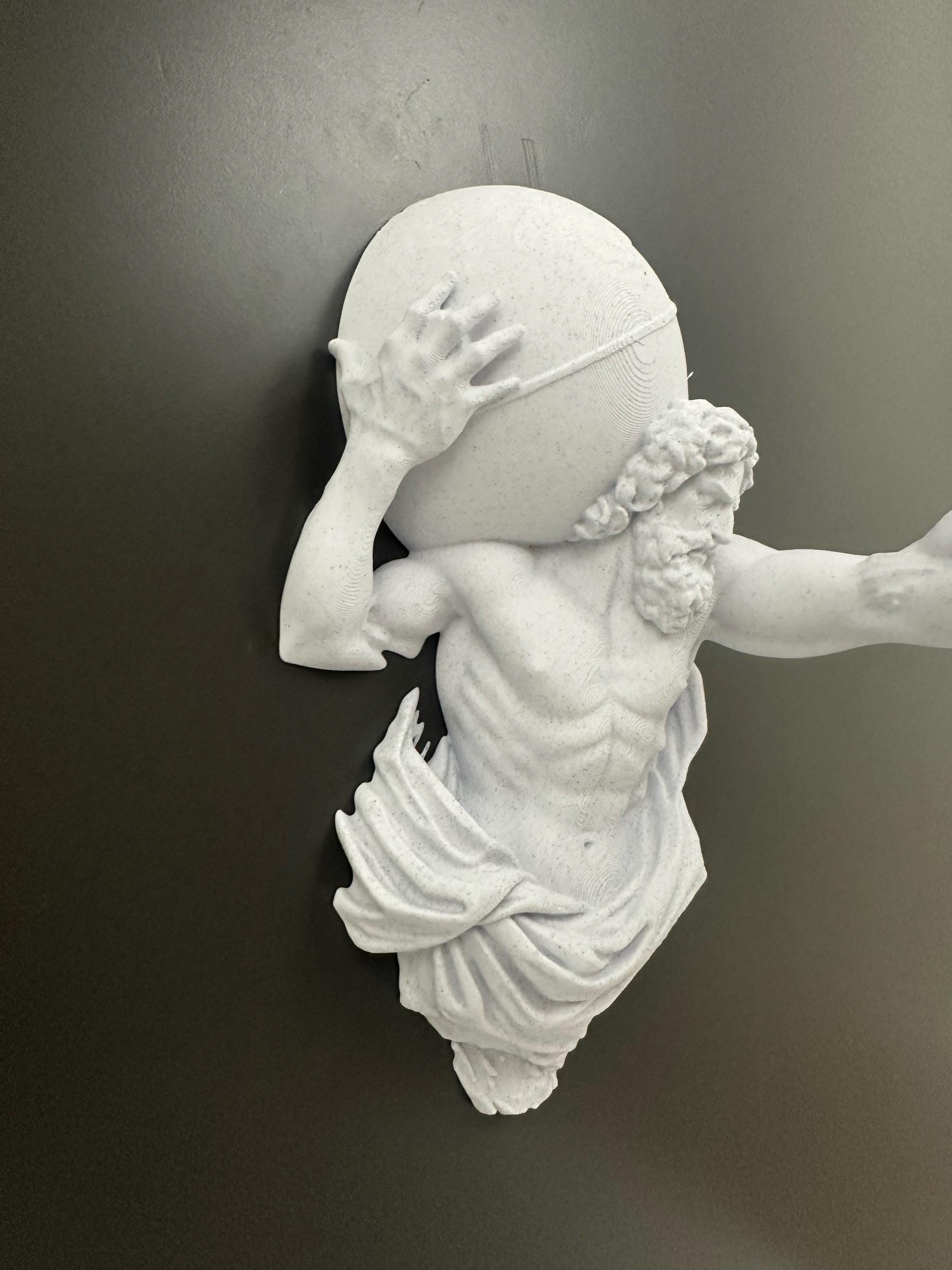 Atlas Hand Towel Holder - Greek Statue Wall Decor - Roman Sculpture Bathroom Mythology Rack - Man Cave Decor