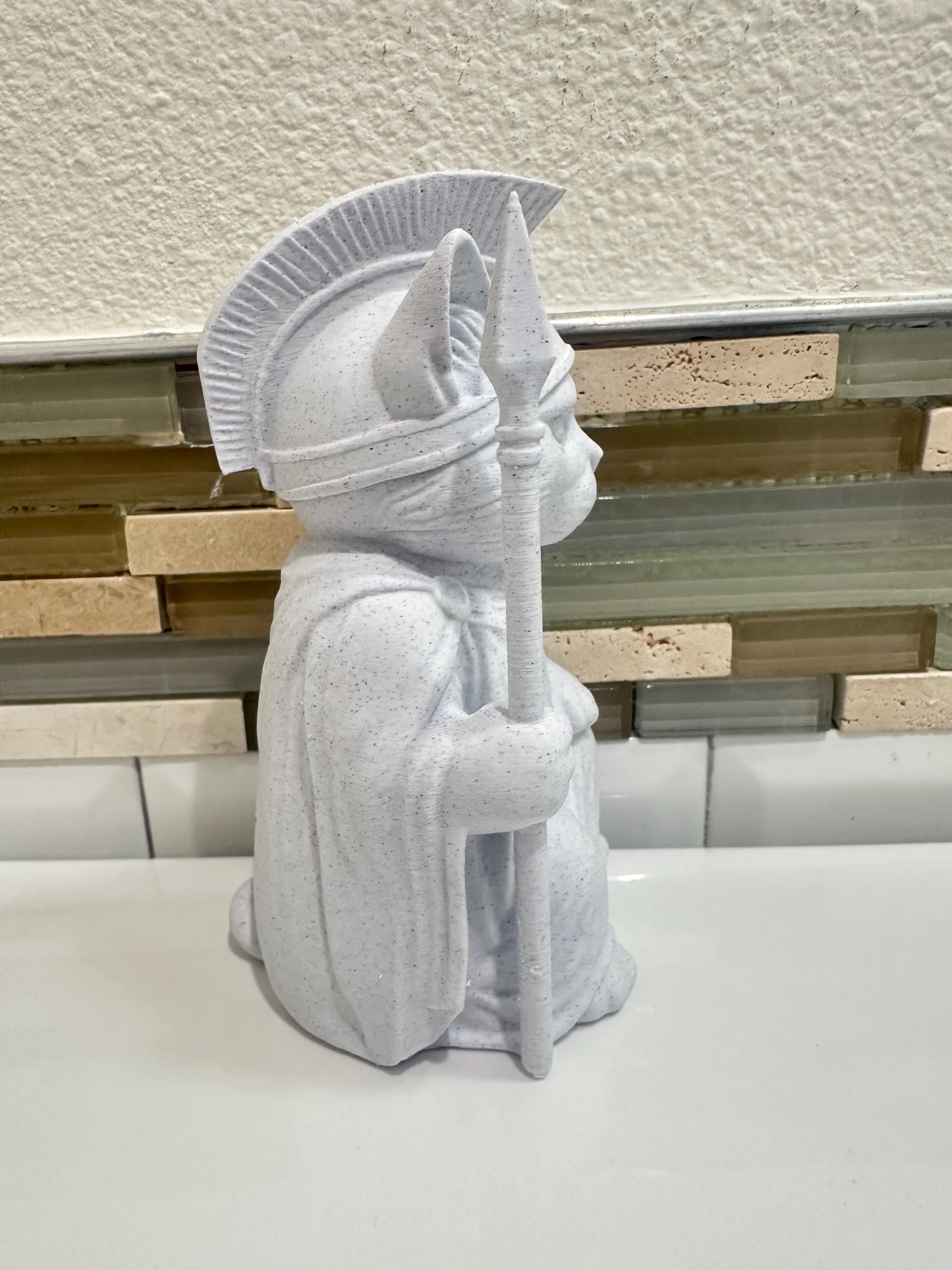 6” Roman Cat With Spear Ancient Greek Gladiator Statue Figurine - Unique Cat Lover Gift Home Desk Decor Figure
