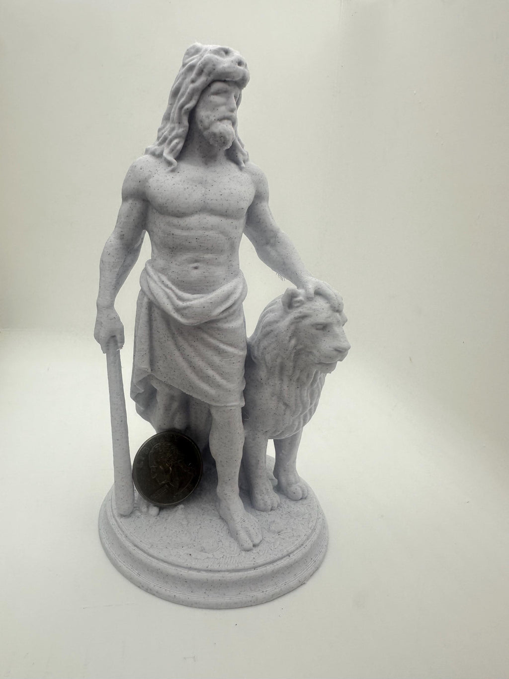 Hercules With Lion Statue 6” - Greek Mythology Warrior Figurine Sculpture Home Decor Figure