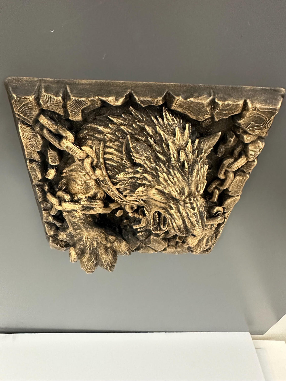 Fenrir Wolf Breaking Chains Wall Relief