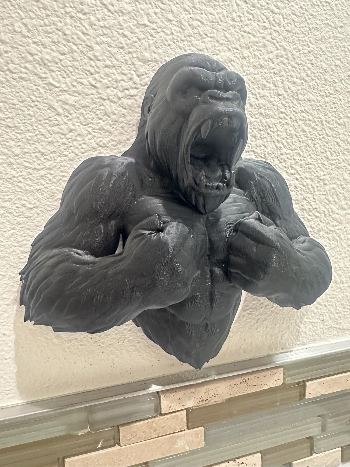 Roaring Gorilla Wall Sculpture