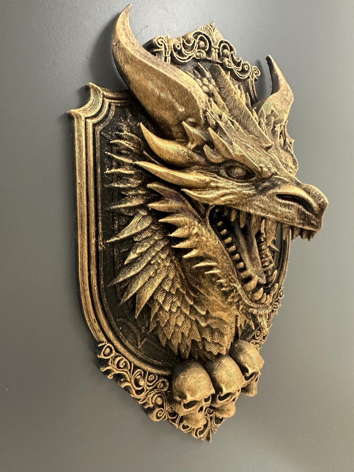 Gothic Dragon Wall Plaque Skull Decor