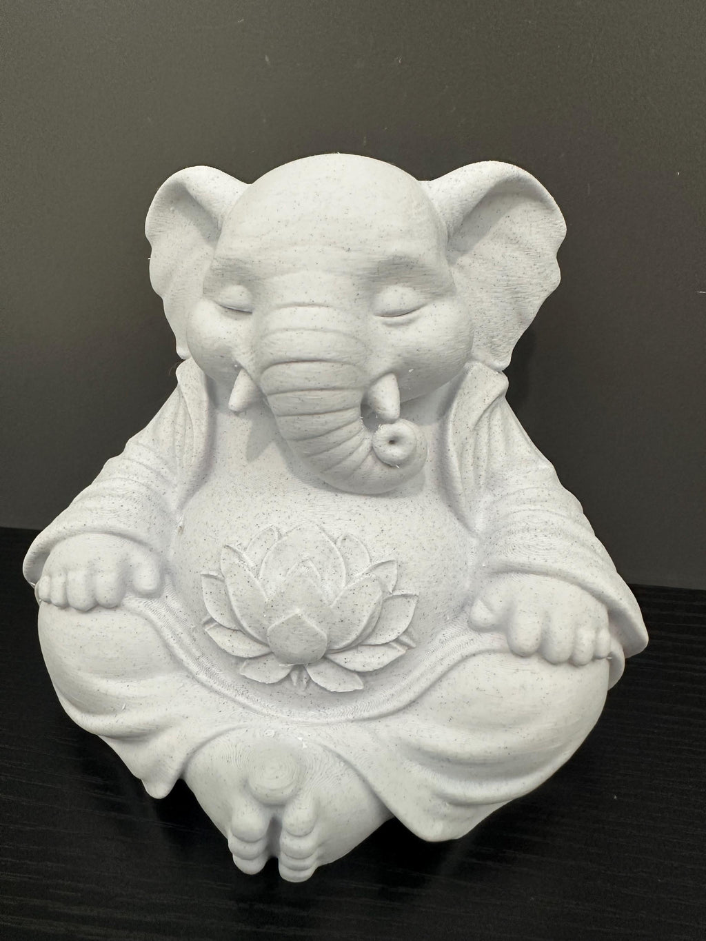 Meditating Buddha Elephant Figurine - Zen Yoga Decor Statue - Spiritual Elephant Sculpture with Lotus - Meditation Room Decor - Peaceful 6”
