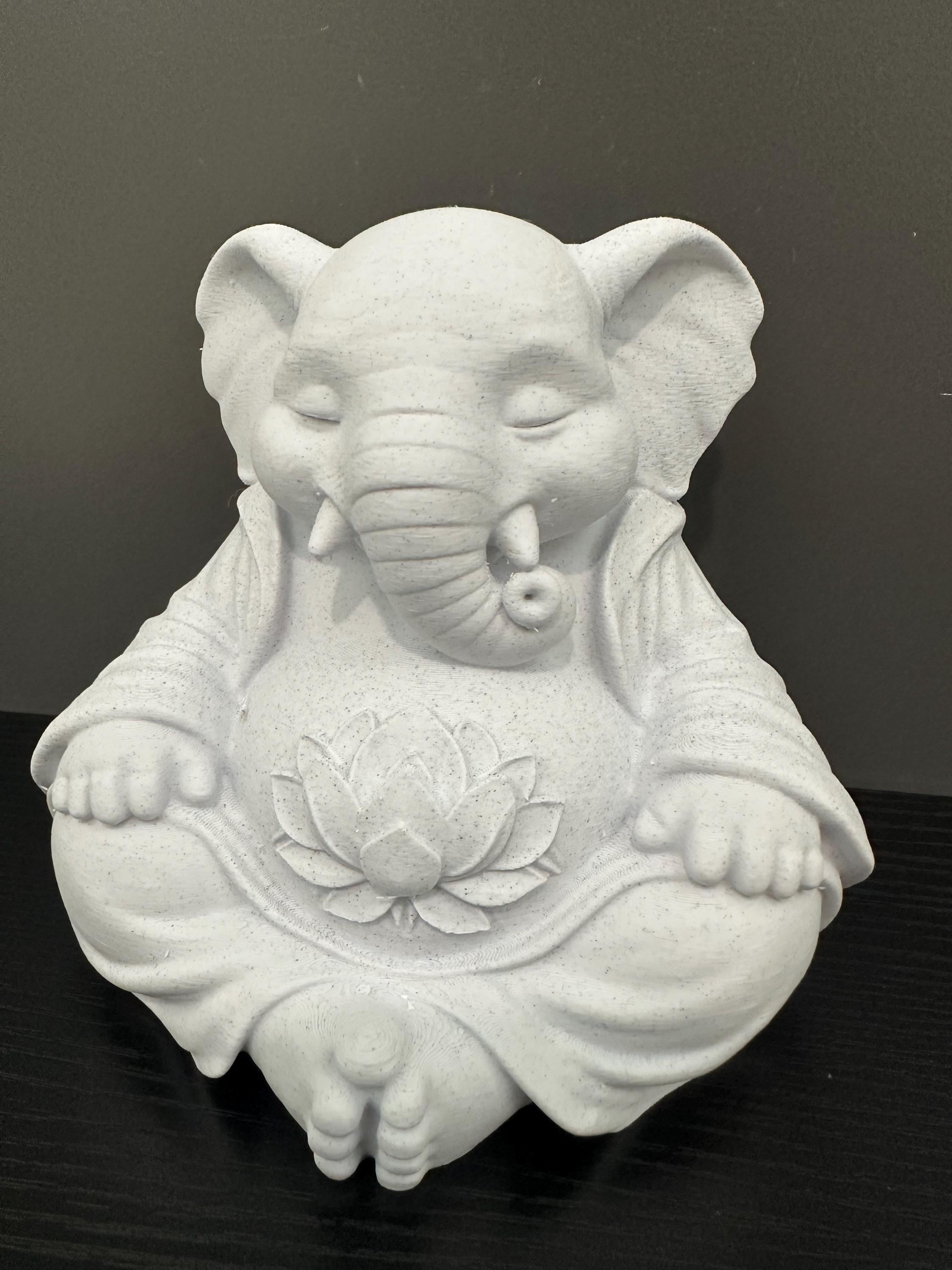 Meditating Buddha Elephant Figurine - Zen Yoga Decor Statue - Spiritual Elephant Sculpture with Lotus - Meditation Room Decor - Peaceful 6”