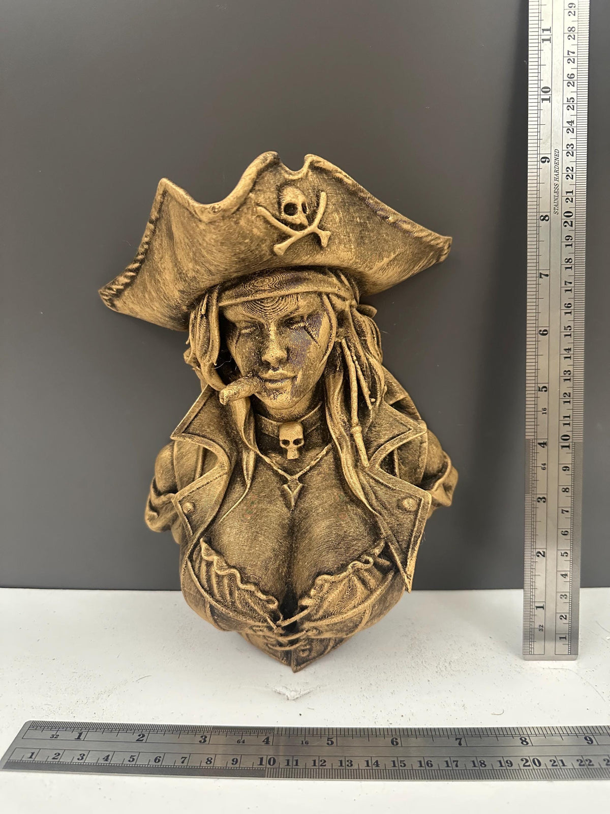 Pirate Smoking Cigar Wall Sculpture Bust