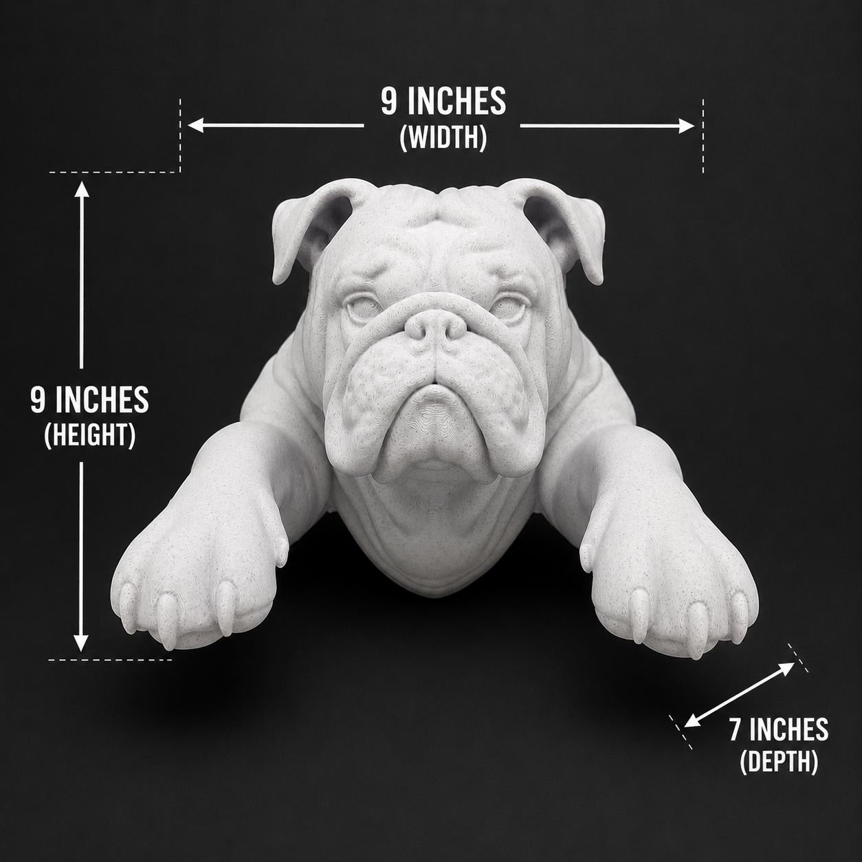 English Bulldog Hand Towel Holder Wall Mount - Dog Bathroom Decor - White Bulldog Wall Sculpture - Towel Rack - Bulldog Lover Gift