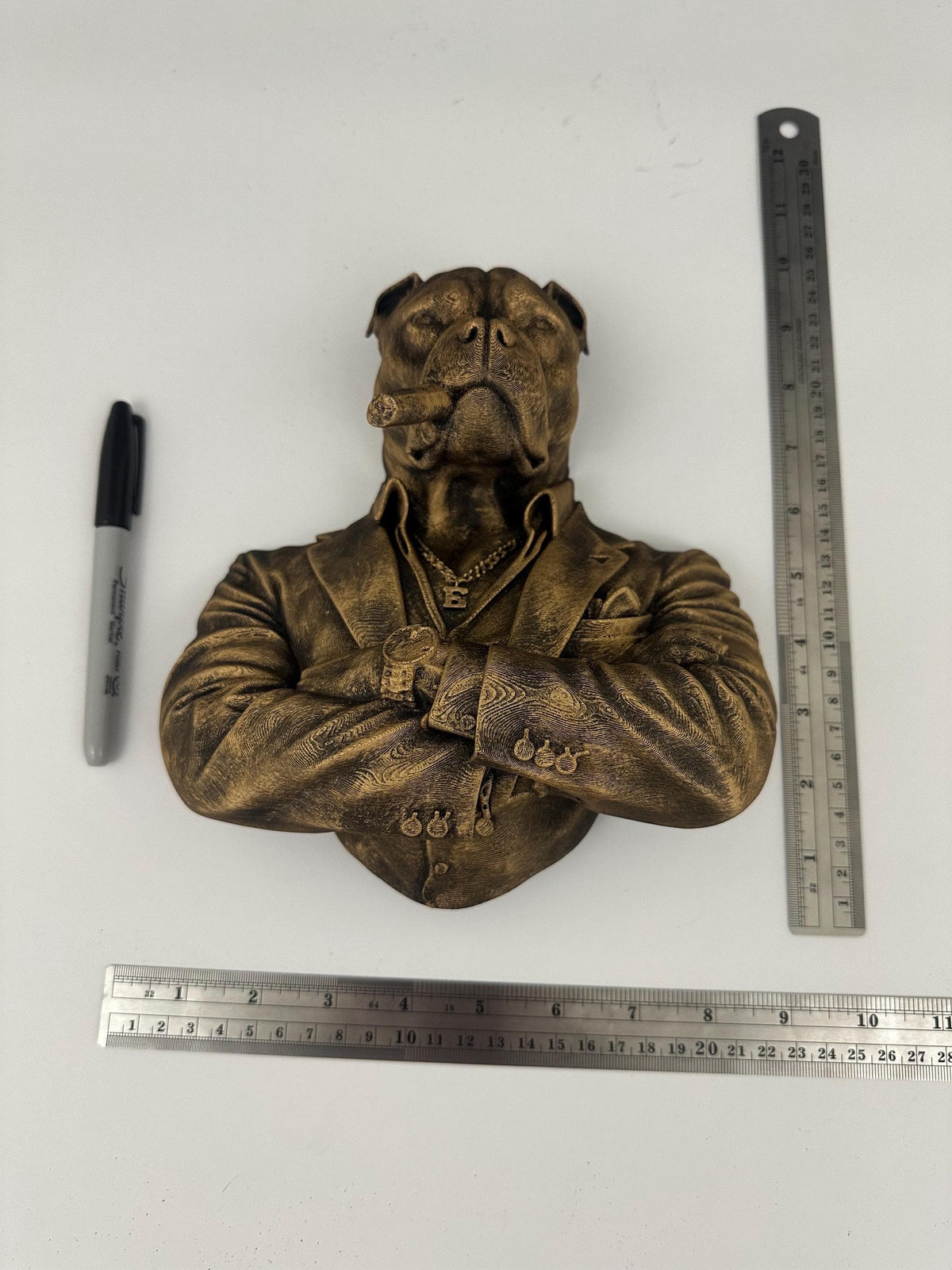 Pitbull Mob Boss Wall Sculpture