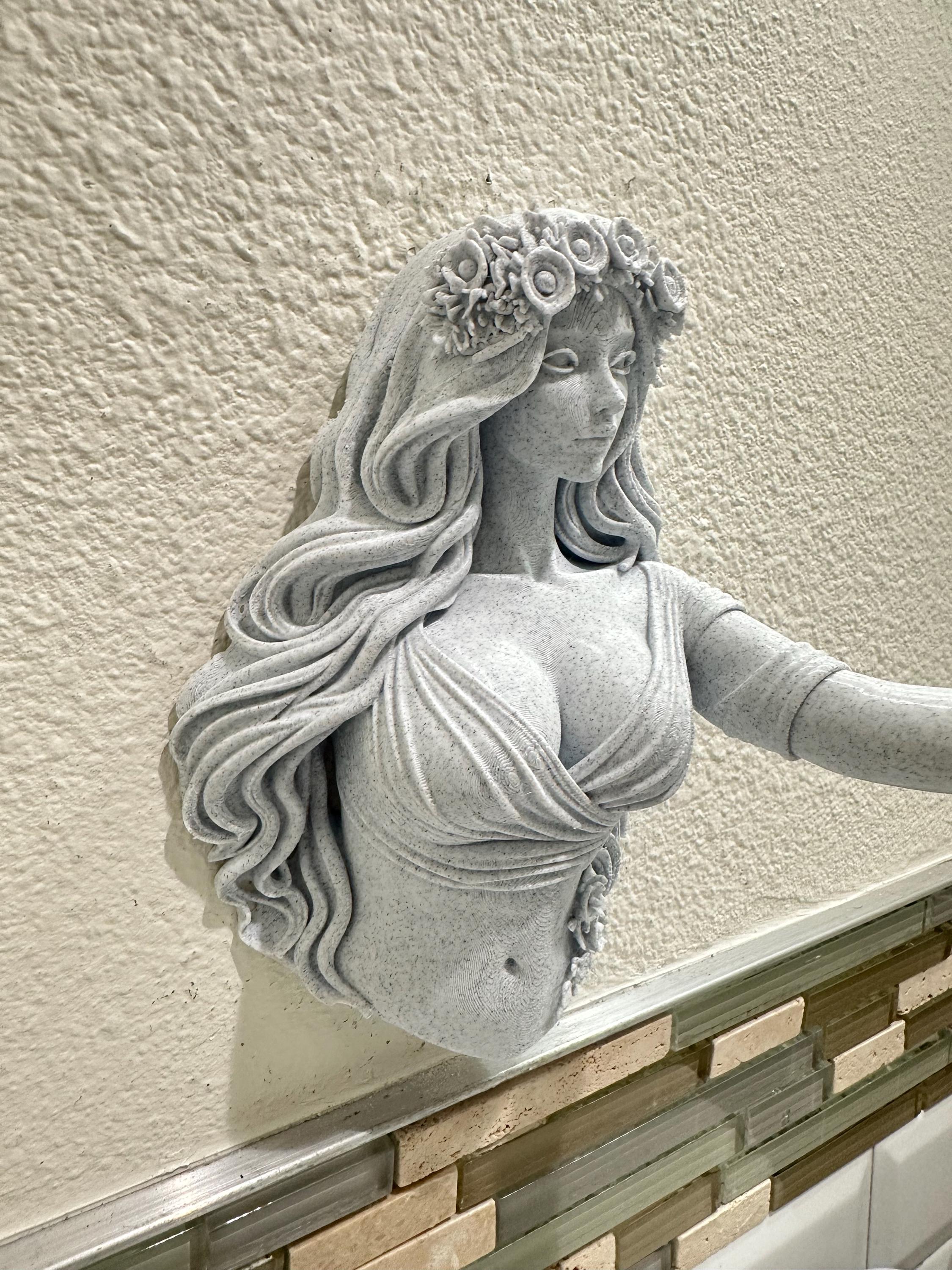 Persephone Greek Goddess Wall Hand Towel Holder Mount - Greek Mythology Bathroom Decor - Classical Roman Wall Sculpture - Hand Towel Hook 9”