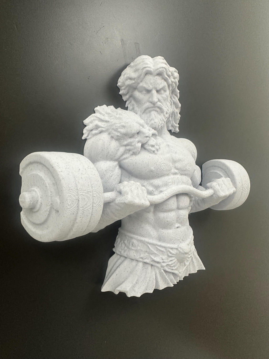 Hercules Barbell Wall Decor - Greek God Gym Wall Art - Bodybuilding Fitness Sculpture - Strongman Workout Decor