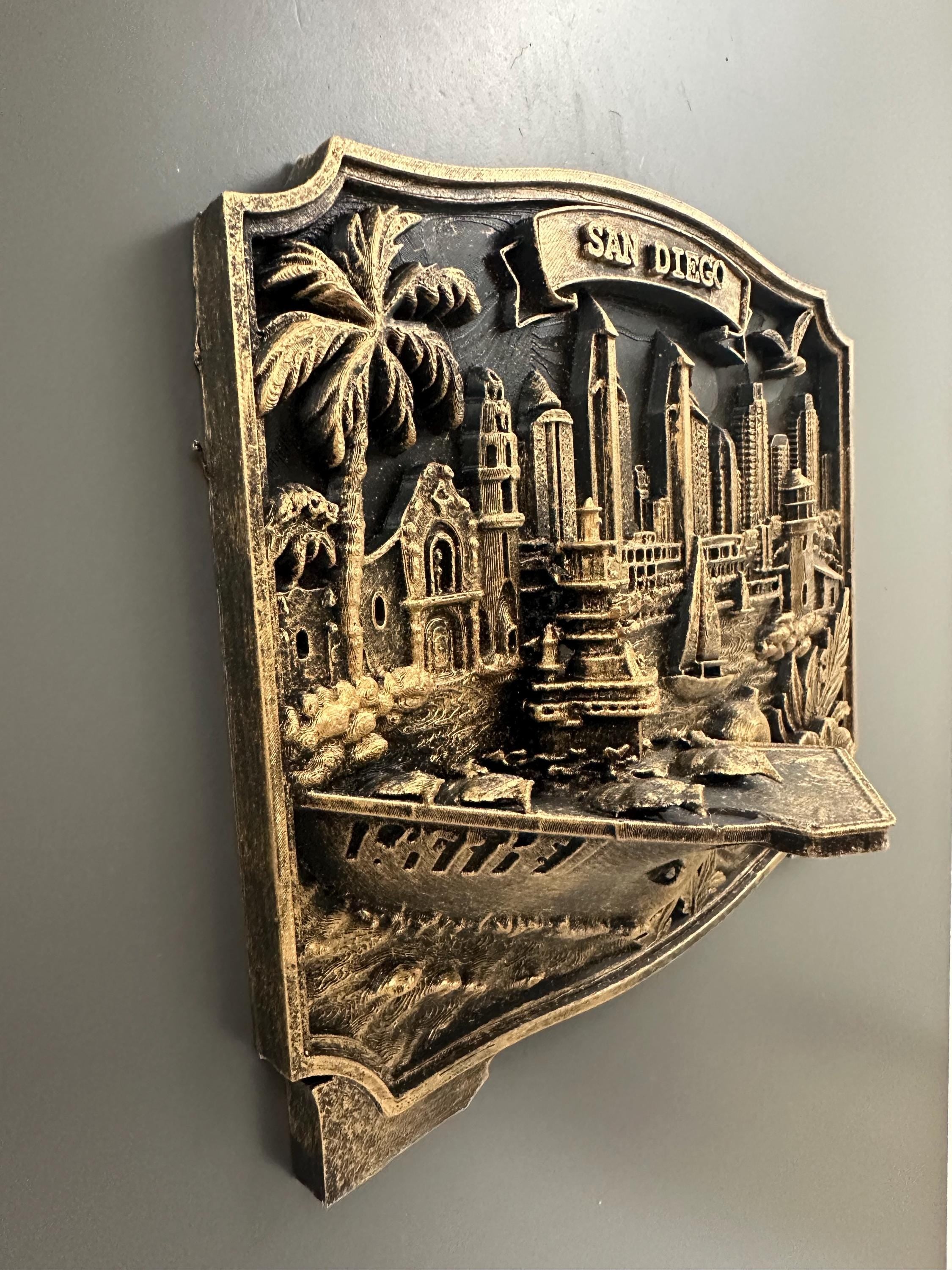 San Francisco Skyline Wall Art - Golden Gate Bridge Cable Car Sculpture - SF Cityscape Wall Hanging - California Travel Gift, Bay Area Decor