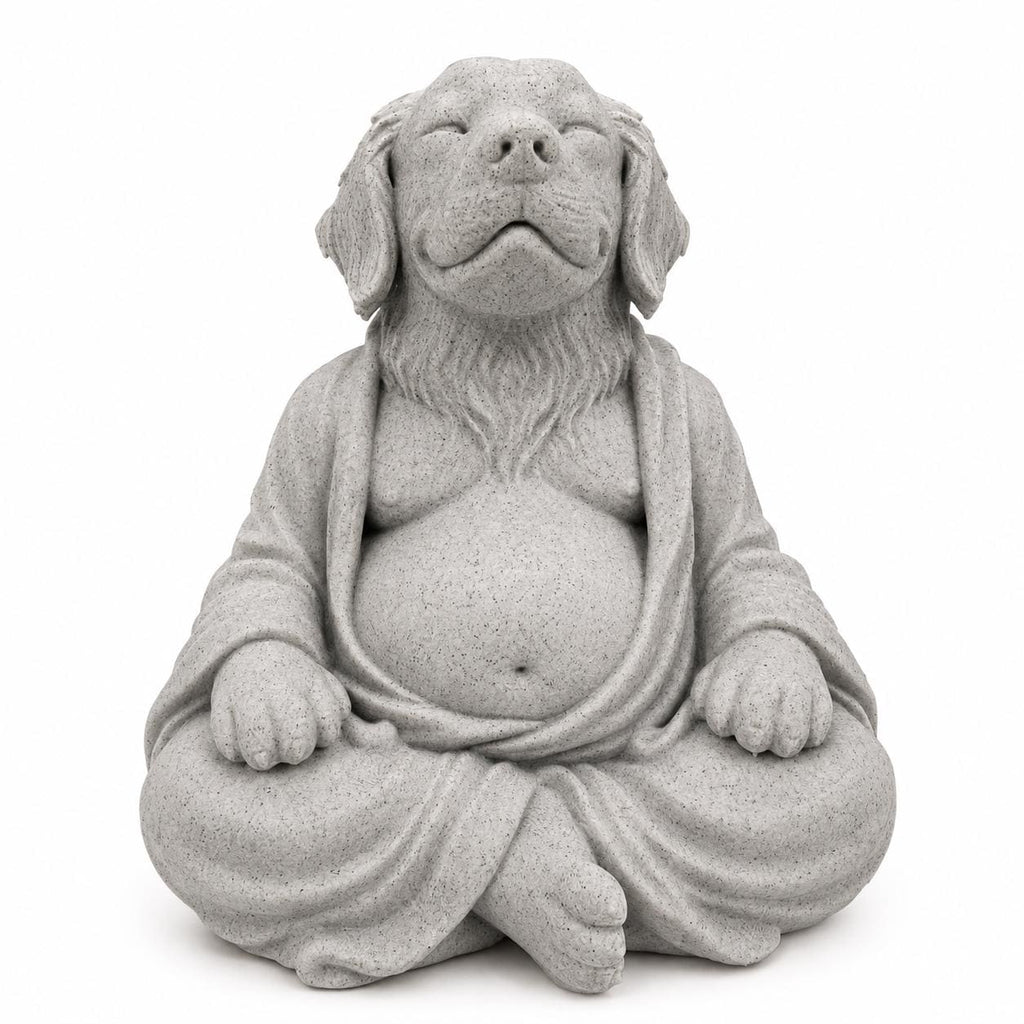 Golden Retriever Buddha Statue - Golden Retriever Zen Dog Decor - Meditation Dog Sculpture - Yoga Gift - Dog Lover Home Decor 6”
