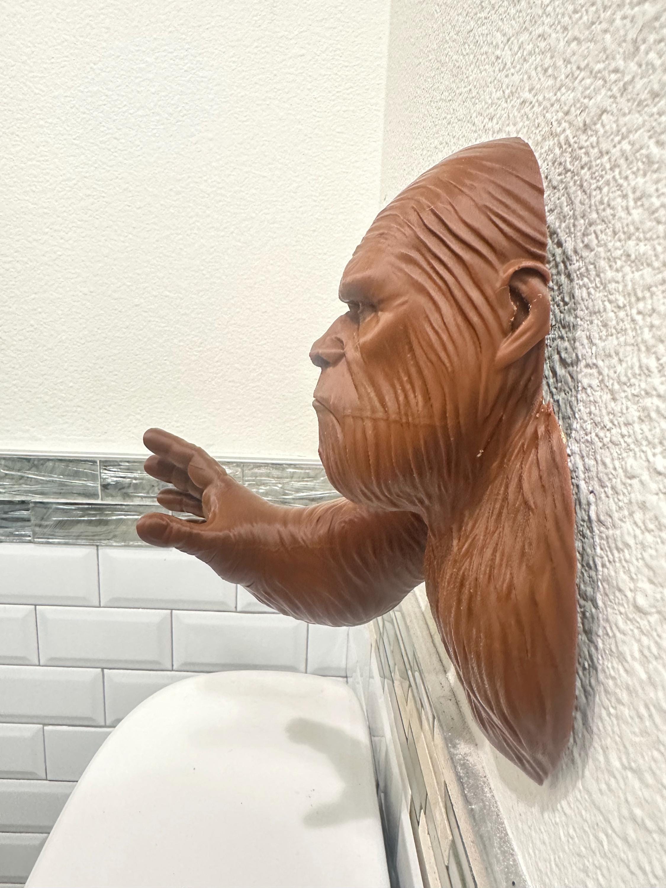 Bigfoot Hand Towel Holder for Bathroom - Sasquatch Wall Decor - Rustic Cabin Hand Towel Holder - Funny Gift for Bigfoot Lovers Lake House
