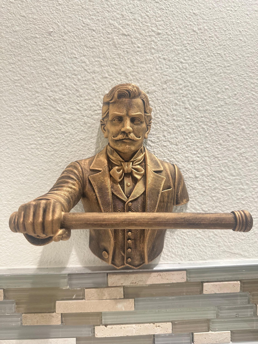 Victorian Gentleman Hand Towel Holder Wall Mount