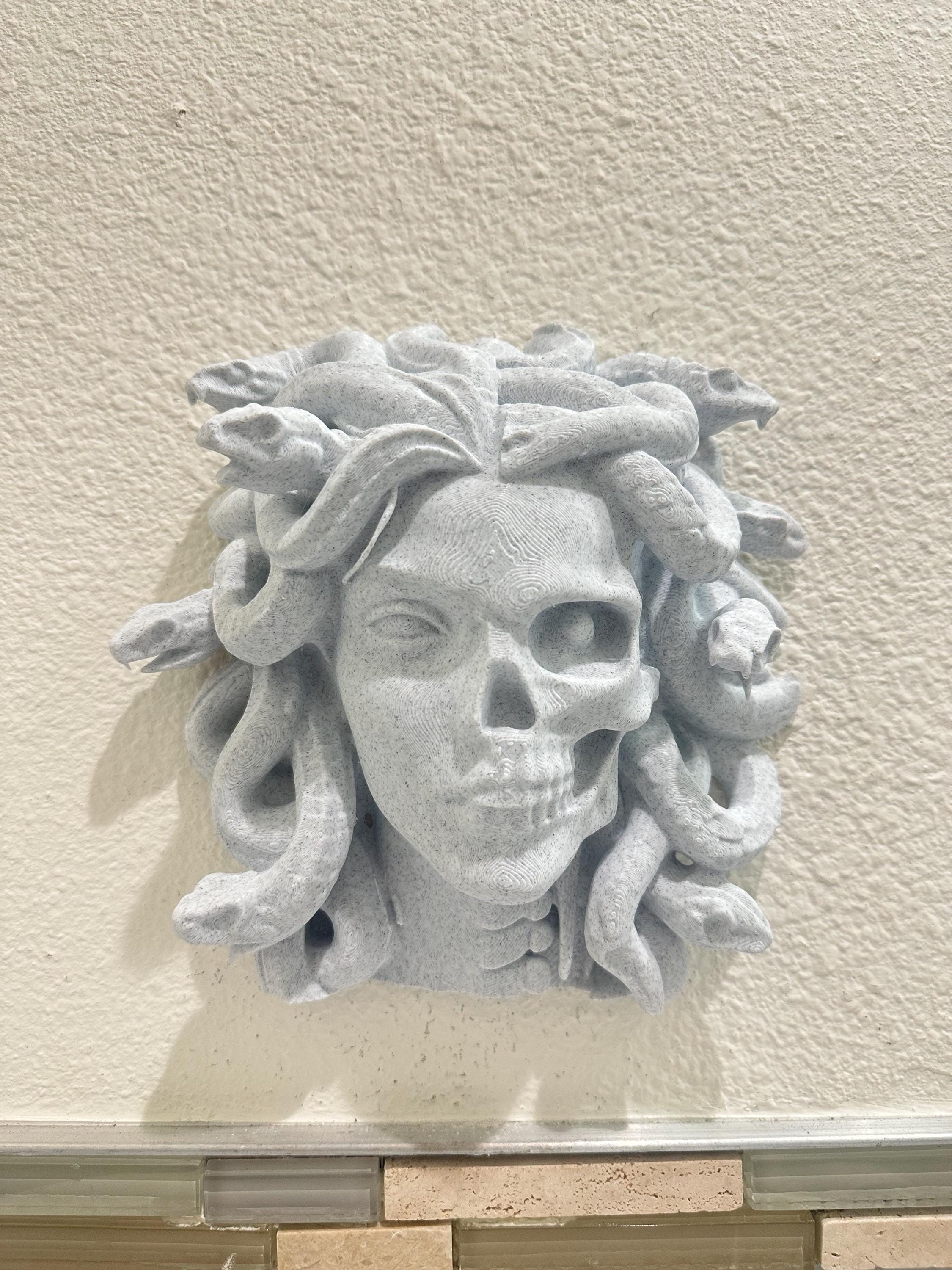 Medusa Life and Death Wall Decor - Gorgon Wall Sculpture - Split Face Skull Statue - Greek Mythology Wall Art - Gothic Decor - Memento Mori