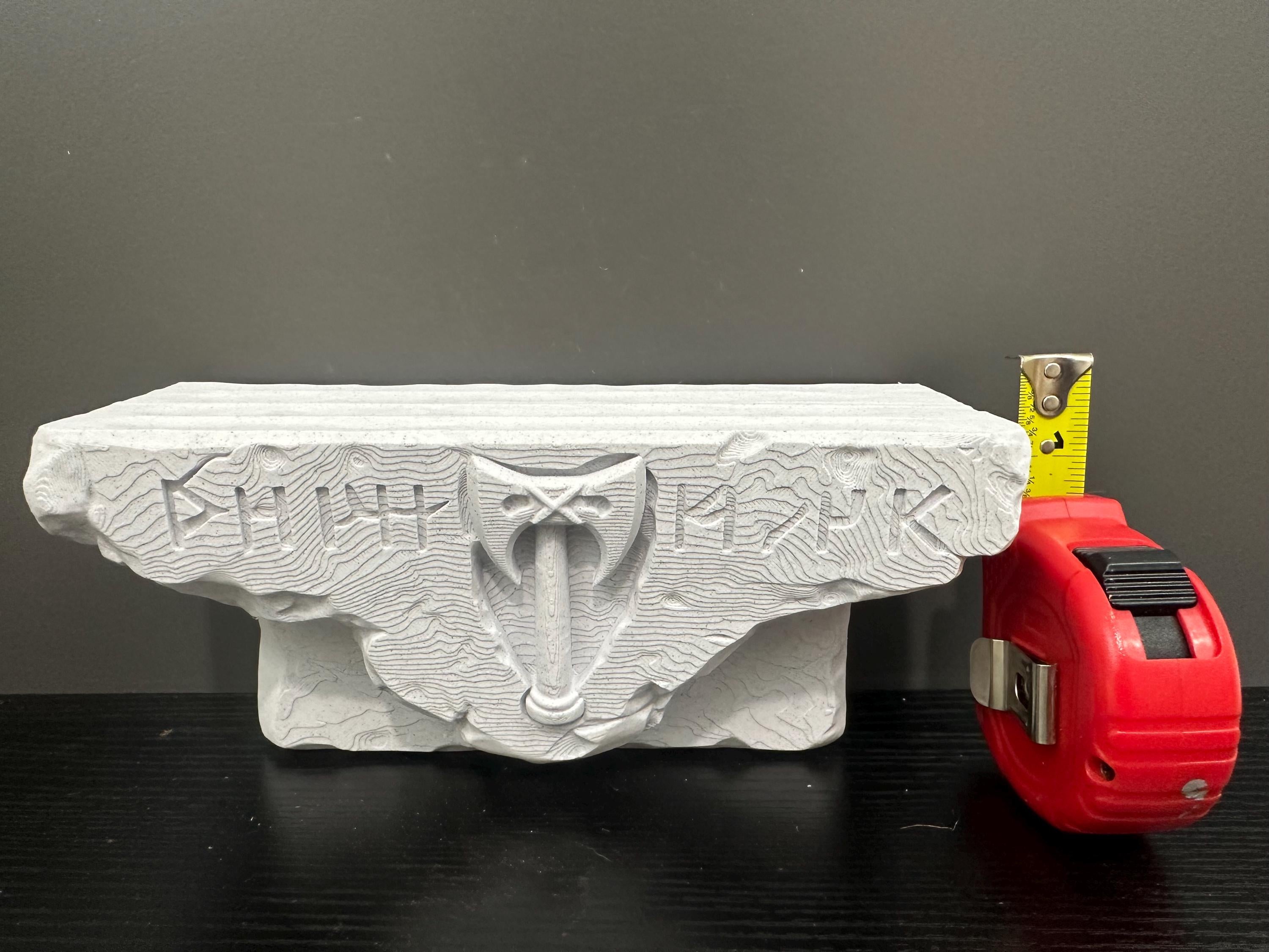 Viking Rune Wall Shelf - Norse Runestone Decor Stone Style Floating Shelf Nordic Mythology Wall Decor Pagan Home Decor 8.5x4x3”