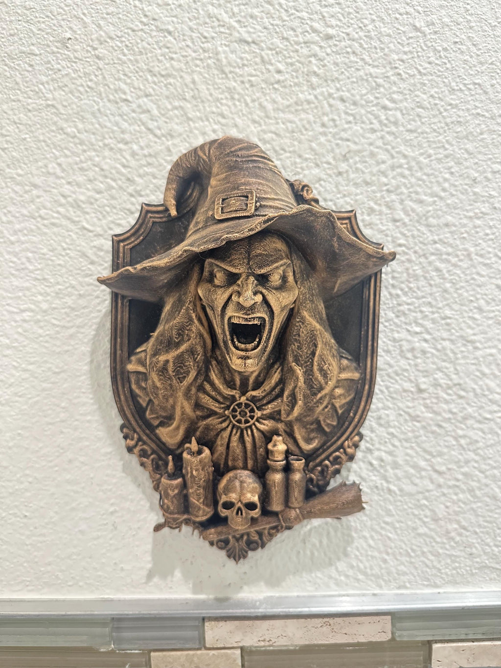 Gothic Witch Wall Plaque Horror Decor