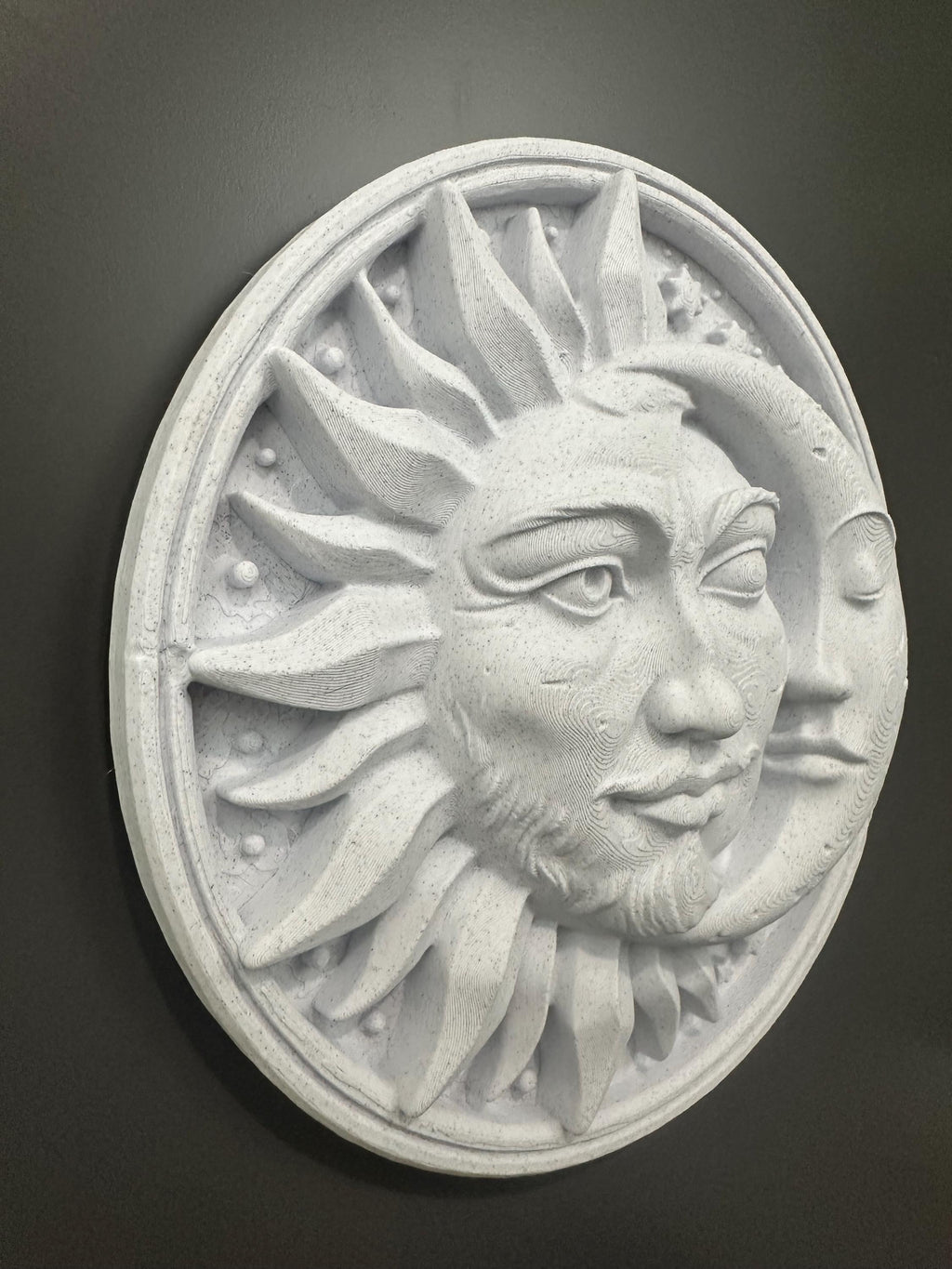 Sun and Moon Wall Plaque - Celestial Decor Yin Yang Wall Art - Boho Home Decor - Astrology Wall Hanging - Patio Garden Art 9x9x2”