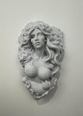 Gothic Mermaid Siren Wall Sculpture - Mythology Sea Goddess Statue Wall Decor - Dark Ocean Fantasy Art - Nautical Home Decor 9x6x3 Stone