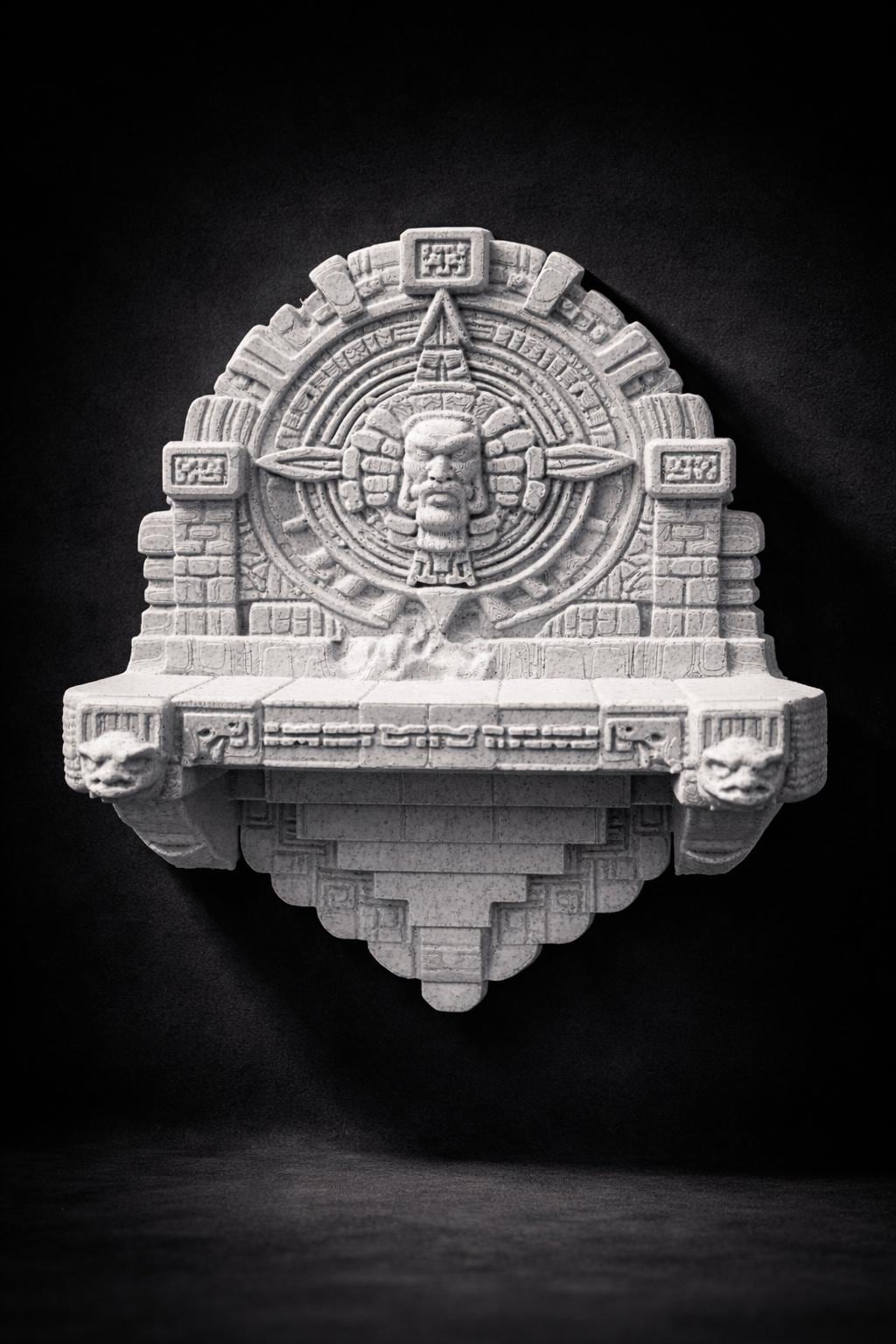 Ancient Aztec Temple Wall Shelf – Mayan Calendar Decor – Aztec Wall Art – Unique Display Shelf