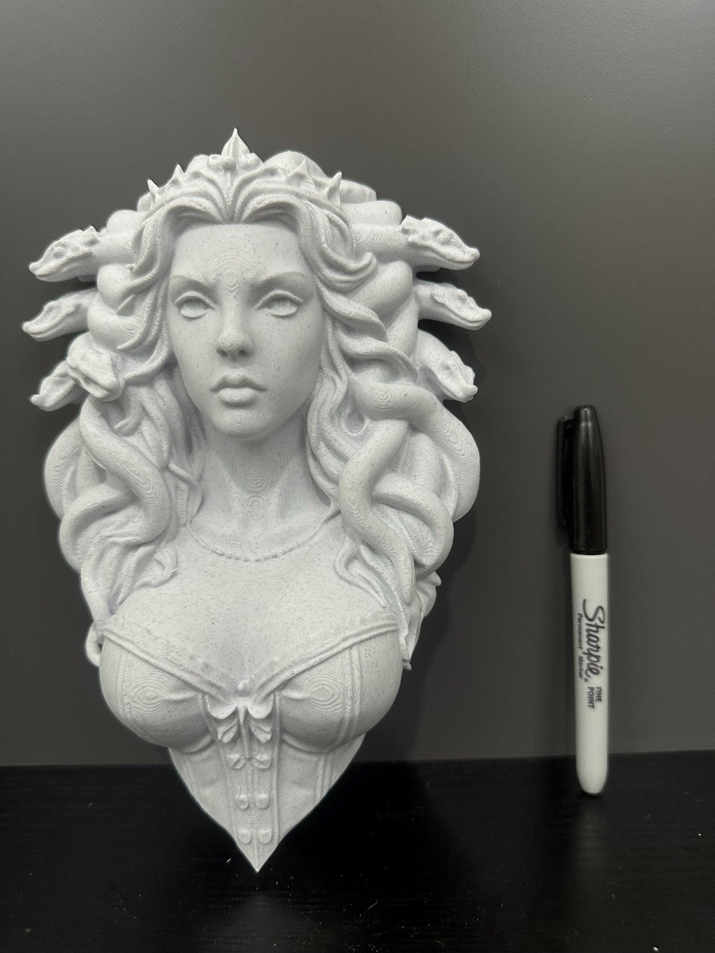 Medusa Empress Relic Wall Sculpture - Greek Mythology Wall Art - Mythic Gorgon Bust Decor - Stone Style 3d Print 9x6x2