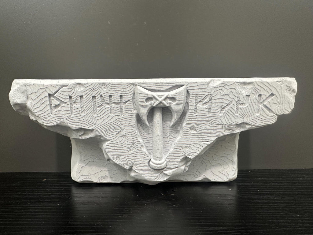 Viking Rune Wall Shelf - Norse Runestone Decor Stone Style Floating Shelf Nordic Mythology Wall Decor Pagan Home Decor 8.5x4x3”