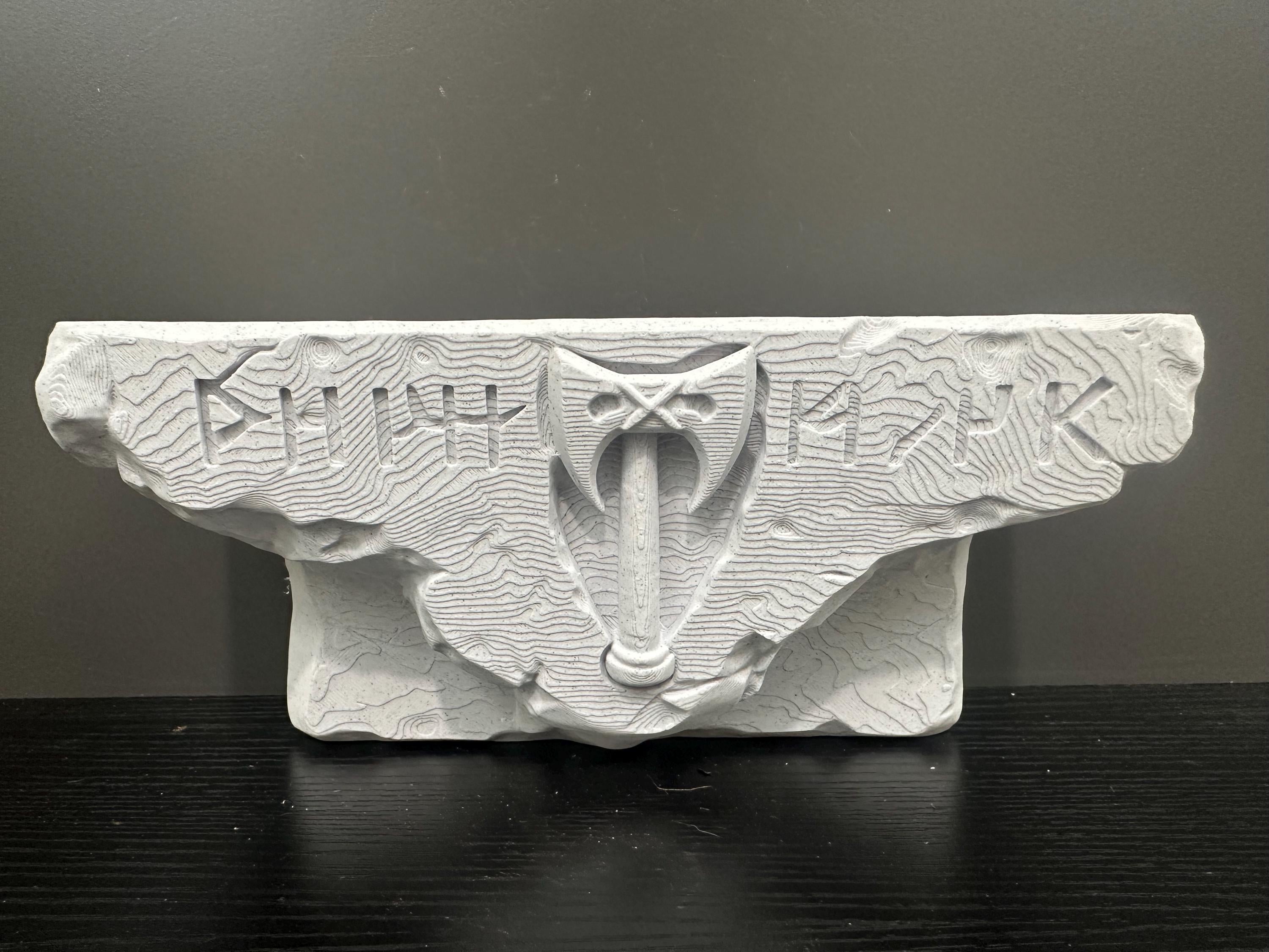 Viking Rune Wall Shelf - Norse Runestone Decor Stone Style Floating Shelf Nordic Mythology Wall Decor Pagan Home Decor 8.5x4x3”
