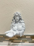 Nyx Goddess Wall Decor - Greek Mythology Wall Sculpture - Night Goddess Bust Wall Mount - Celestial Gothic Decor - 9x7x6