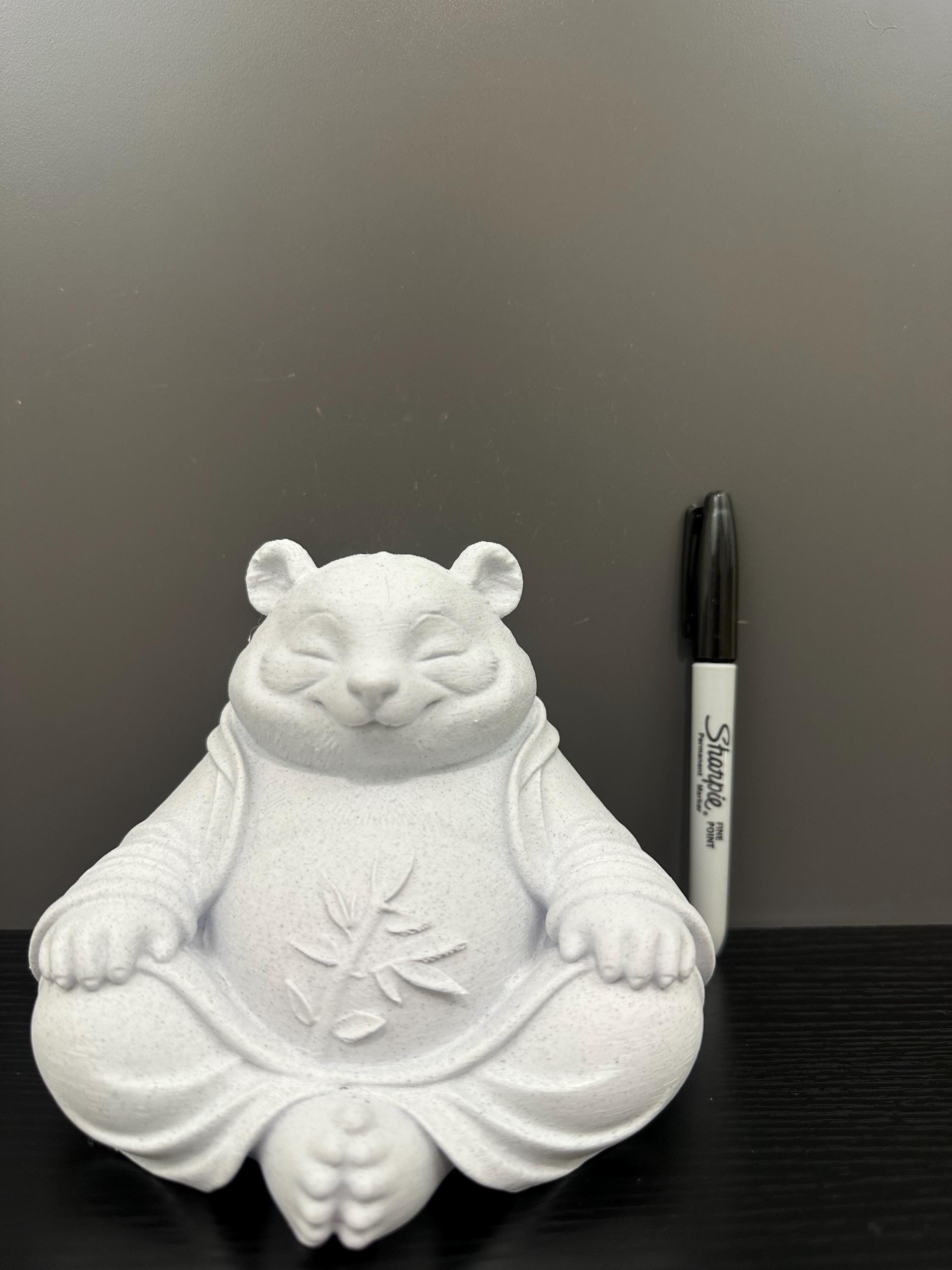 Buddha Panda Zen Meditation Statue - Peaceful Panda Sculpture - Yoga Decor - Meditation Room Decor - Cute Panda Figurine - Desk Decor 6”