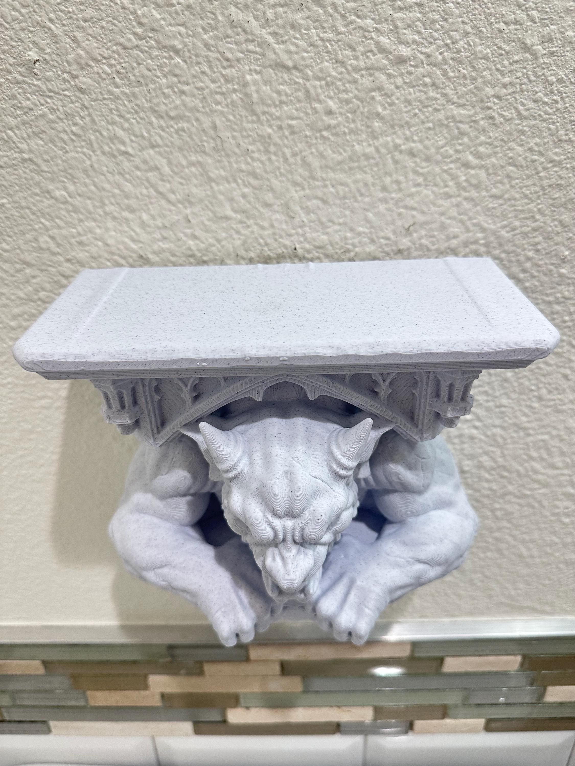 Gothic Bell Tower Gargoyle Wall Shelf - Medieval Cathedral Gargoyle Decor - Dark Academia Wall Art - 7x7x4 Medieval Sculpture