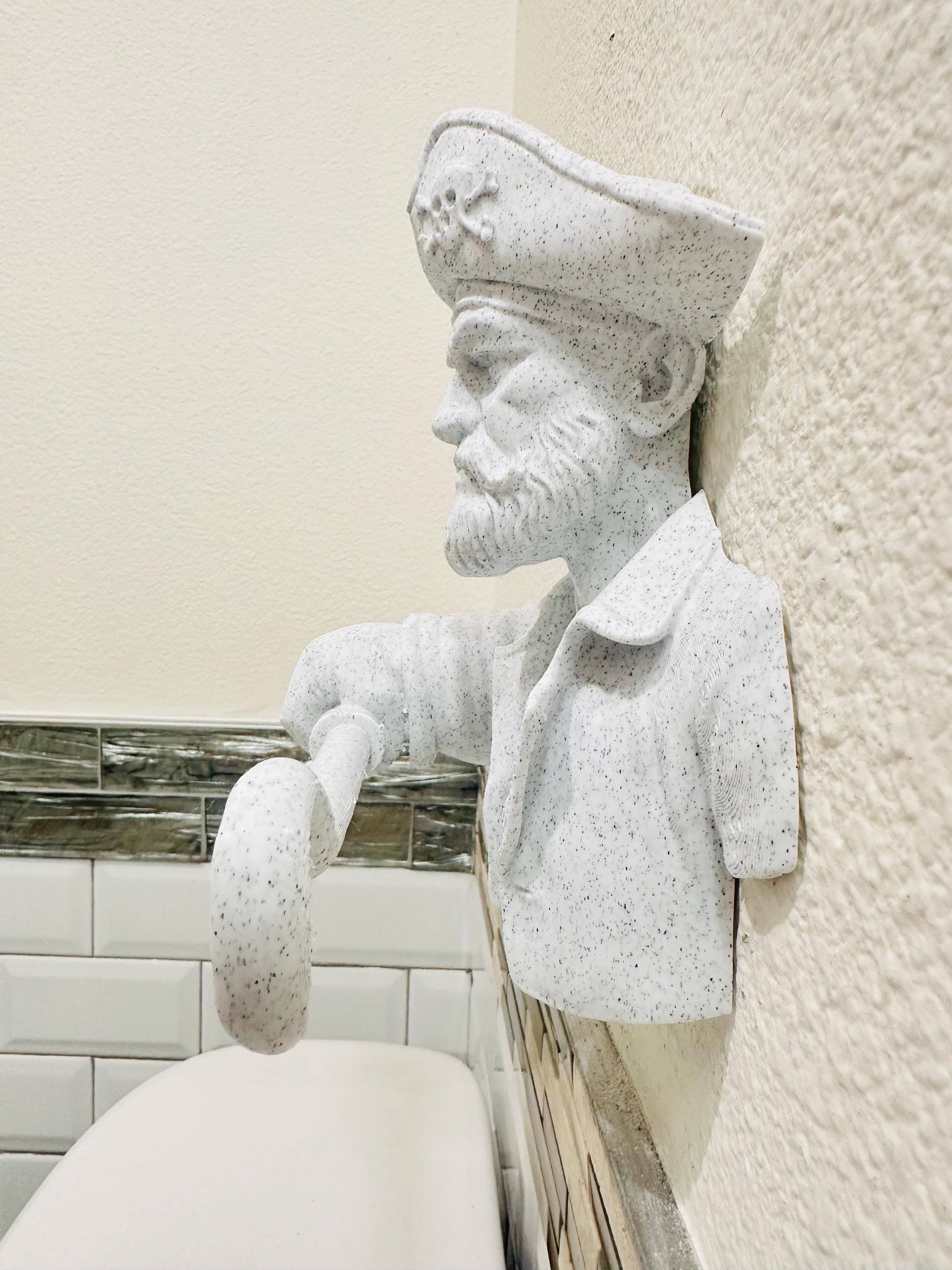 Pirate Hand Towel Holder - Nautical Bathroom Decor - Coastal Wall Sculpture - Maritime Beach House Decor