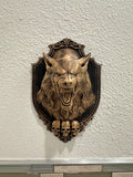 Werewolf Wall Mount - Gothic Wolf Head Wall Decor - Horror Home Art - Dark Fantasy Wall Plaque - Hand Painted