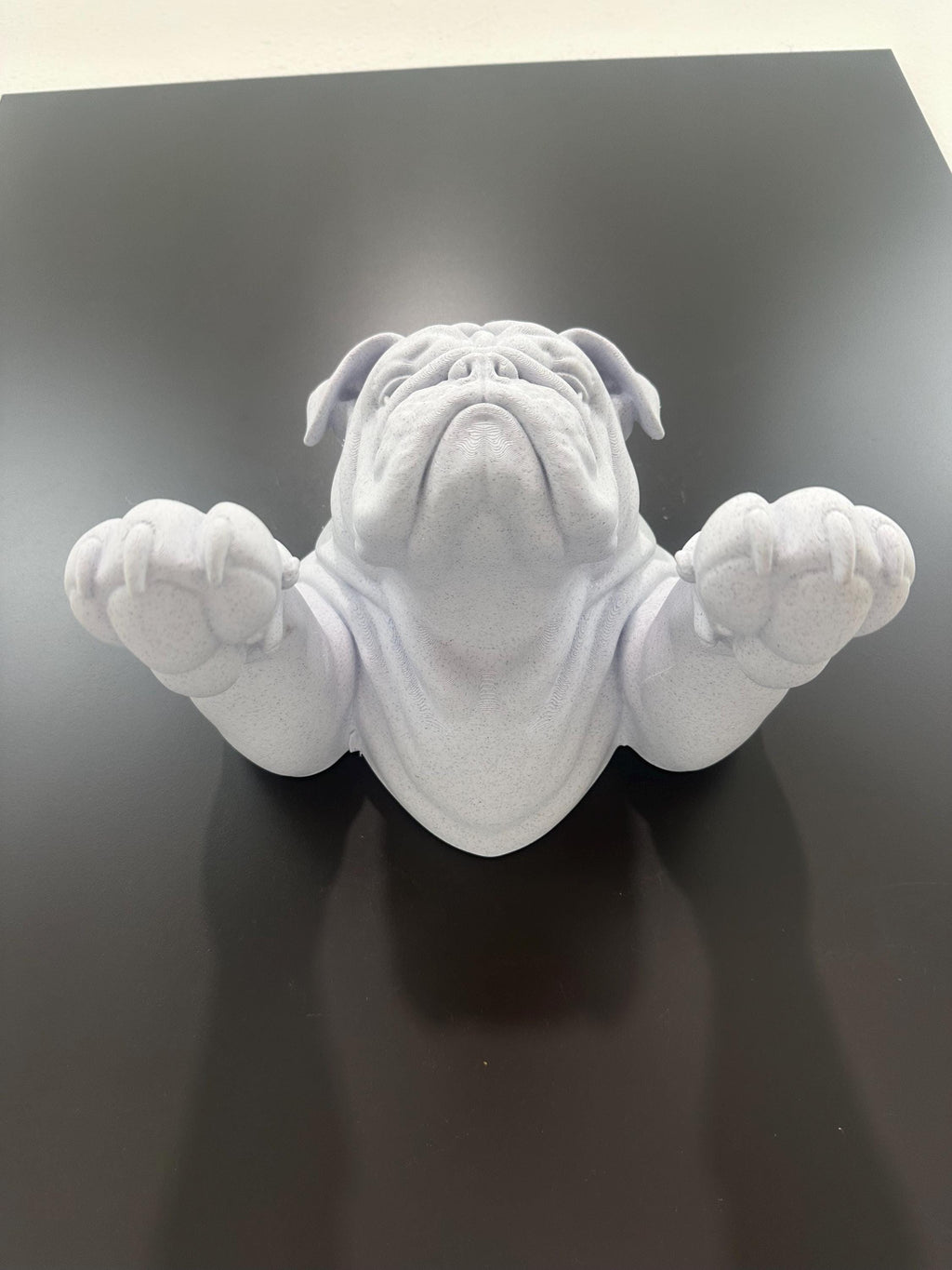 English Bulldog Hand Towel Holder Wall Mount - Dog Bathroom Decor - White Bulldog Wall Sculpture - Towel Rack - Bulldog Lover Gift
