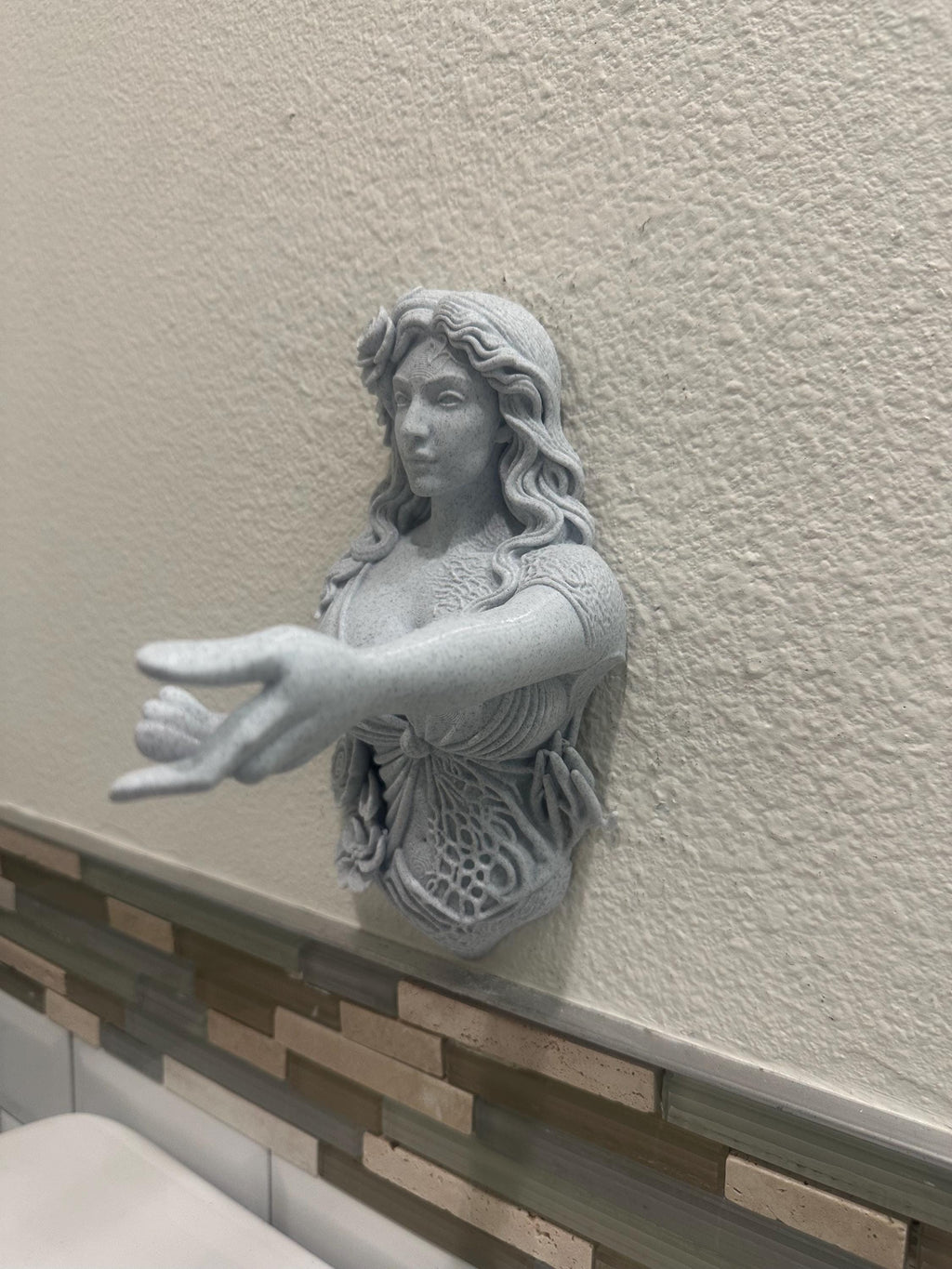 Persephone Goddess Wall Hand Towel Holder - Greek Mythology Bathroom Decor - Classical Wall Sculpture - Hand Towel Hook 9”